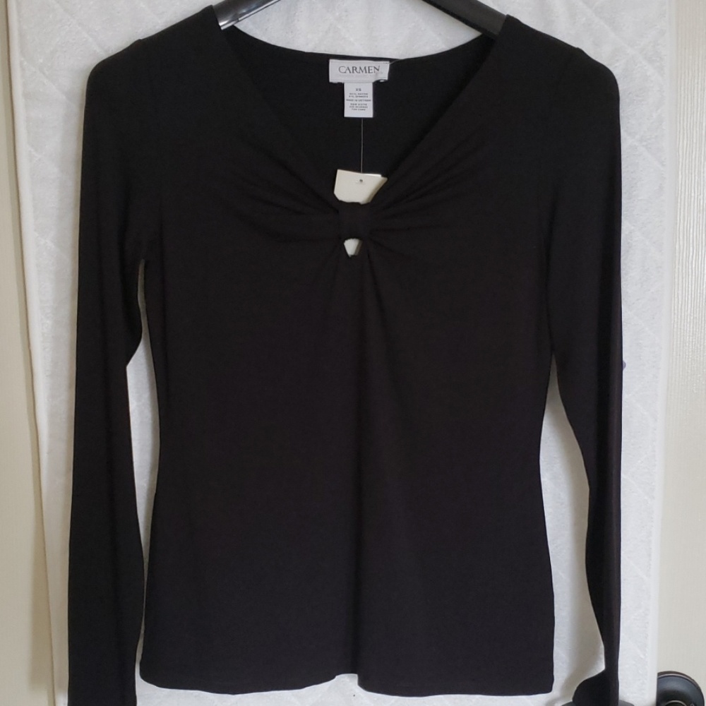 (NWT) XS Black Carmen Marc Valvo - Long Sleeve